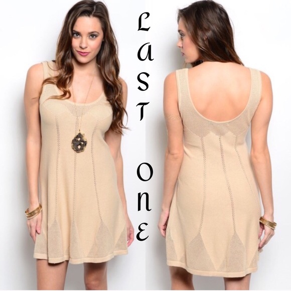 Ark & Co Dresses & Skirts - 🎉CLEARANCE🎉Beige Nude Sleeveless Knit Mini Dress